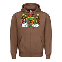 Chestnut Let's get lucked up St. Patrick's Day Zipper Hoodie - OliviaCreatesArt