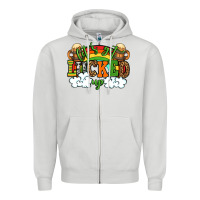 Dove Grey Let's get lucked up St. Patrick's Day Zipper Hoodie - OliviaCreatesArt