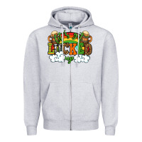 Heather Grey Let's get lucked up St. Patrick's Day Zipper Hoodie - OliviaCreatesArt