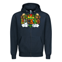 Navy Let's get lucked up St. Patrick's Day Zipper Hoodie - OliviaCreatesArt