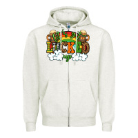 Oatmeal Heather Let's get lucked up St. Patrick's Day Zipper Hoodie - OliviaCreatesArt