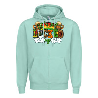Seafoam Let's get lucked up St. Patrick's Day Zipper Hoodie - OliviaCreatesArt