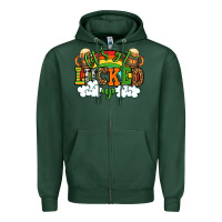 Sports Green Let's get lucked up St. Patrick's Day Zipper Hoodie - OliviaCreatesArt