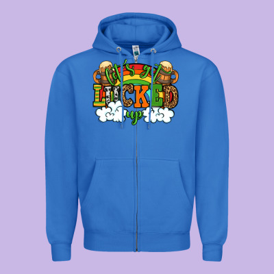 Let's Get Lucked Up St. Patrick's Day Zipper Hoodie Designed By Oliviacreatesart