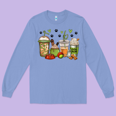 Dog Mom Coffee Long Sleeve Tee Designed By Jasminsmagicworld