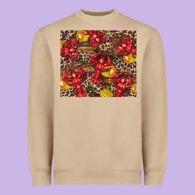 Mardi Gras Crawfish Heavyweight Sweatshirt Designed By Cowgirlartshop