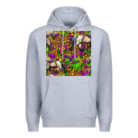 Heather Grey mardi gras leopard horse seamless pattern Premium Hoodie - FaDigitalArtStudio