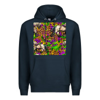 Navy mardi gras leopard horse seamless pattern Premium Hoodie - FaDigitalArtStudio