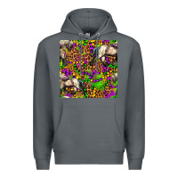 Rock mardi gras leopard horse seamless pattern Premium Hoodie - FaDigitalArtStudio