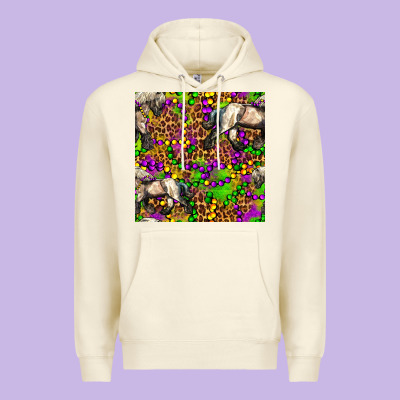 Mardi Gras Leopard Horse Seamless Pattern Premium Hoodie Designed By Fadigitalartstudio