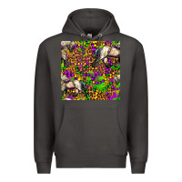 Smoke mardi gras leopard horse seamless pattern Premium Hoodie - FaDigitalArtStudio