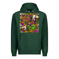 Sports Green mardi gras leopard horse seamless pattern Premium Hoodie - FaDigitalArtStudio