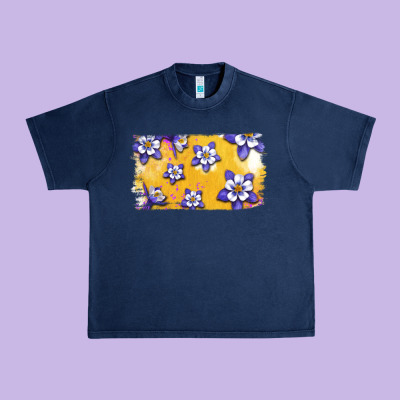 Rocky Mountain Columbine Flower Urban Heavy Tee Designed By Bettercallsaul
