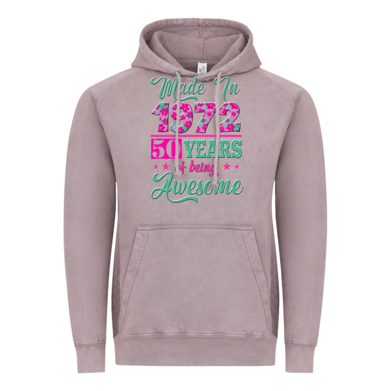 Made In 1972, 50 Years Of Being Awesome Vintage Hoodie by Jasminsmagicworld | Teevron