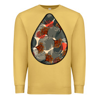 Antique Gold african fabric pattern teardrop earrings Premium Sweatshirt - BundleAndBundleShop