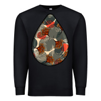 Black african fabric pattern teardrop earrings Premium Sweatshirt - BundleAndBundleShop