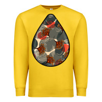 Lemon african fabric pattern teardrop earrings Premium Sweatshirt - BundleAndBundleShop