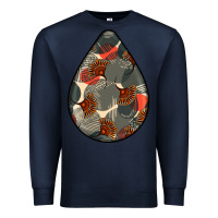 Navy african fabric pattern teardrop earrings Premium Sweatshirt - BundleAndBundleShop