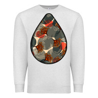 Oatmeal Heather african fabric pattern teardrop earrings Premium Sweatshirt - BundleAndBundleShop