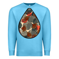 Ocean Blue african fabric pattern teardrop earrings Premium Sweatshirt - BundleAndBundleShop