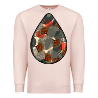 Pale Pink african fabric pattern teardrop earrings Premium Sweatshirt - BundleAndBundleShop