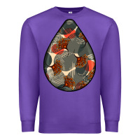 Purple african fabric pattern teardrop earrings Premium Sweatshirt - BundleAndBundleShop