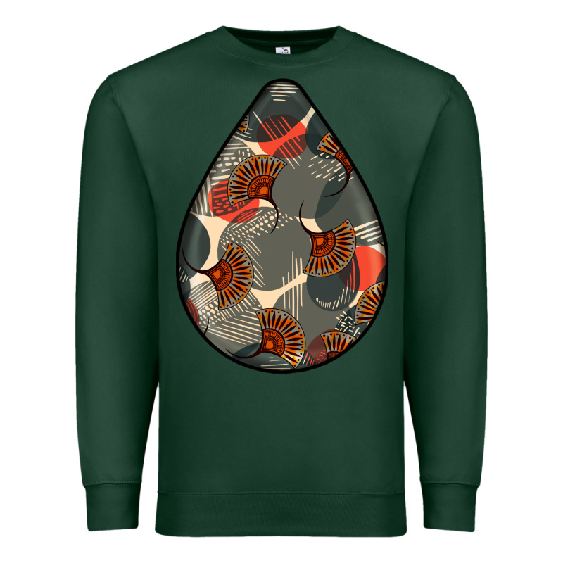 African Fabric Pattern Teardrop Earrings Premium Sweatshirt by BundleAndBundleShop | Teevron