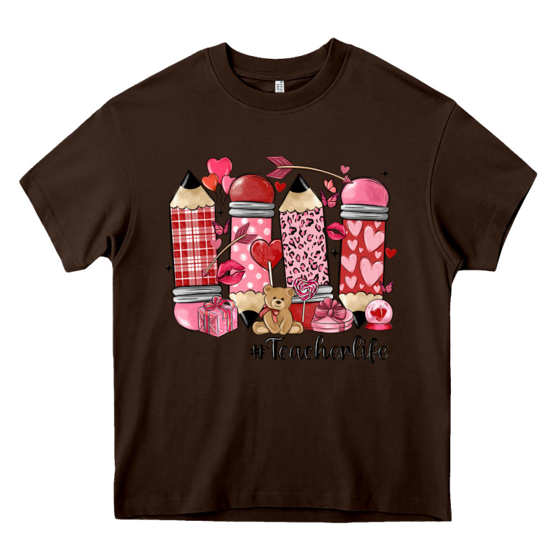 Valentines Day Teacher Life Heavy Core Tee by MaliasSmallBusiness | Teevron