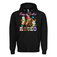 Black Happy Easter rodeo cowgirl Zipper Hoodie - OliviaCreatesArt