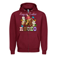 Burgundy Happy Easter rodeo cowgirl Zipper Hoodie - OliviaCreatesArt