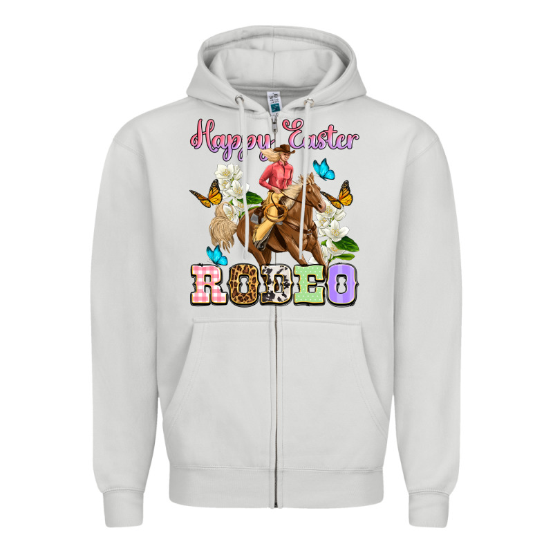 Happy Easter Rodeo Cowgirl Zipper Hoodie by OliviaCreatesArt | Teevron