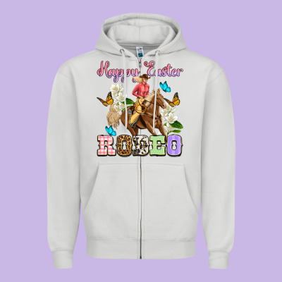 Happy Easter Rodeo Cowgirl Zipper Hoodie Designed By Oliviacreatesart