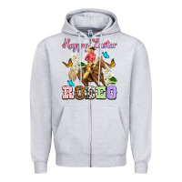 Heather Grey Happy Easter rodeo cowgirl Zipper Hoodie - OliviaCreatesArt