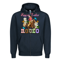 Navy Happy Easter rodeo cowgirl Zipper Hoodie - OliviaCreatesArt