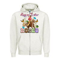 Oatmeal Heather Happy Easter rodeo cowgirl Zipper Hoodie - OliviaCreatesArt