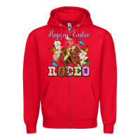 Red Happy Easter rodeo cowgirl Zipper Hoodie - OliviaCreatesArt