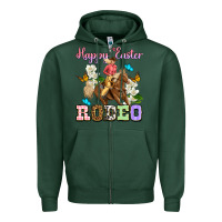 Sports Green Happy Easter rodeo cowgirl Zipper Hoodie - OliviaCreatesArt