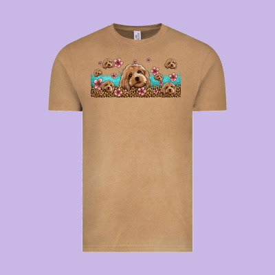 Floral Cockapoo Vintage Tee Designed By Jasminsmagicworld