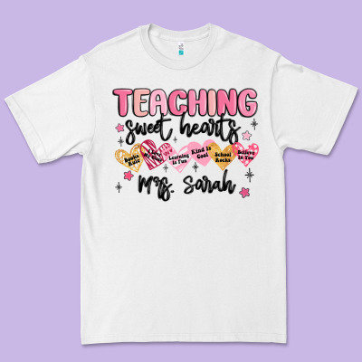 Teaching Sweet Hearts Premium Tee Designed By Maliassmallbusiness