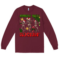 Burgundy Jingle bell rockin' Long Sleeve Tee - NancyCooperArtShop
