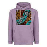 Lavender tiger turquoise glitter and stars seamless pattern Heavyweight Hoodie - BundleAndBundleShop