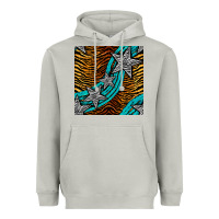Moon Dust tiger turquoise glitter and stars seamless pattern Heavyweight Hoodie - BundleAndBundleShop