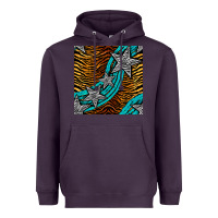 Plum tiger turquoise glitter and stars seamless pattern Heavyweight Hoodie - BundleAndBundleShop