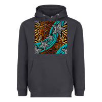 Smoke tiger turquoise glitter and stars seamless pattern Heavyweight Hoodie - BundleAndBundleShop