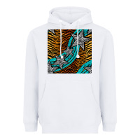 White tiger turquoise glitter and stars seamless pattern Heavyweight Hoodie - BundleAndBundleShop