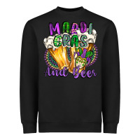 Black mardi gras and beer Heavyweight Sweatshirt - CowGirlArtShop