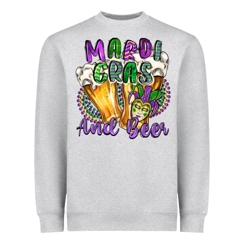 Mardi Gras And Beer Heavyweight Sweatshirt by CowGirlArtShop | Teevron