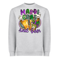 Heather Grey mardi gras and beer Heavyweight Sweatshirt - CowGirlArtShop