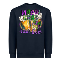 Navy mardi gras and beer Heavyweight Sweatshirt - CowGirlArtShop
