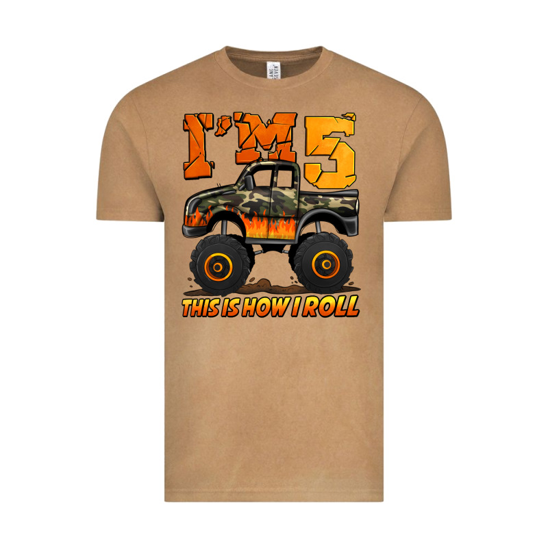 I'm Five This Is How I Roll Monster Truck Birthday Vintage Tee by Jasminsmagicworld | Teevron